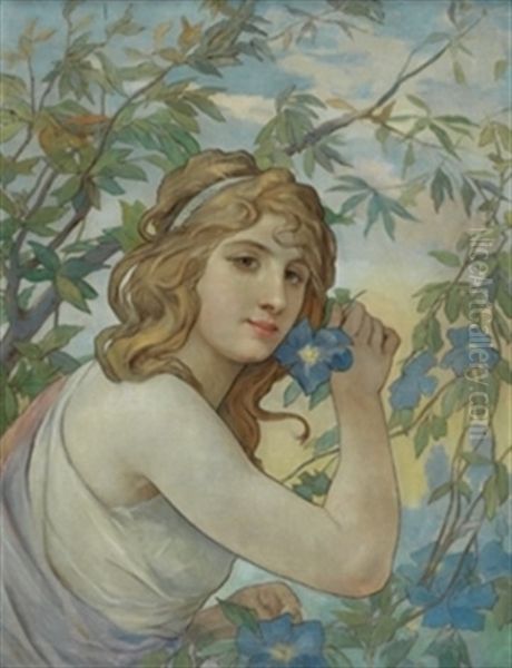 Alegoria De La Primavera Oil Painting by Manuel Wssel De Guimbarda