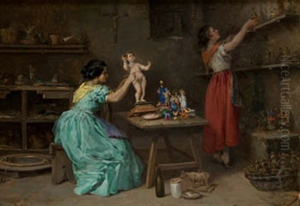 Pintoras De Imagenes Oil Painting by Manuel Wssel De Guimbarda