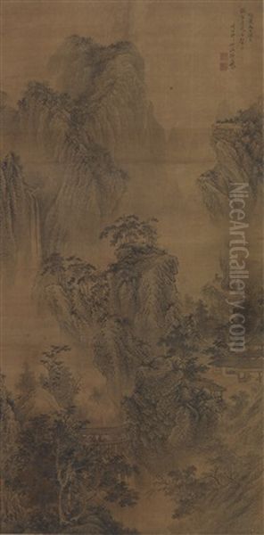 Landscape After Xia Gui Oil Painting by  Wu Dan