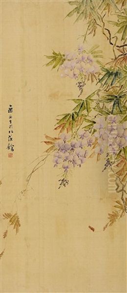 Wisteria Oil Painting by  Wu Deyi