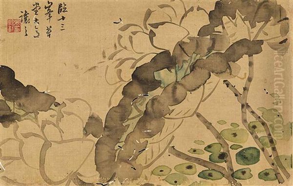 Flowers (album W/12 Works) Oil Painting by  Wu Xizai