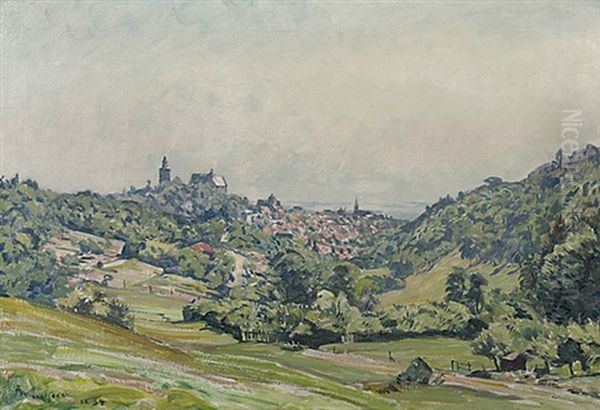 Blick Auf Kronberg Im Taunus Oil Painting by Fritz Wucherer