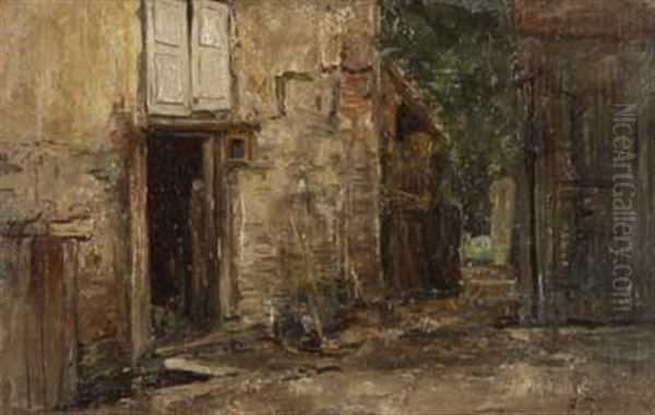 Innenhof Oil Painting by Fritz Wucherer