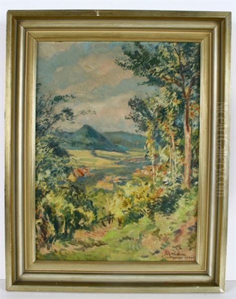 Blick In Degginger Berglandschaft Oil Painting by Fritz Wucherer