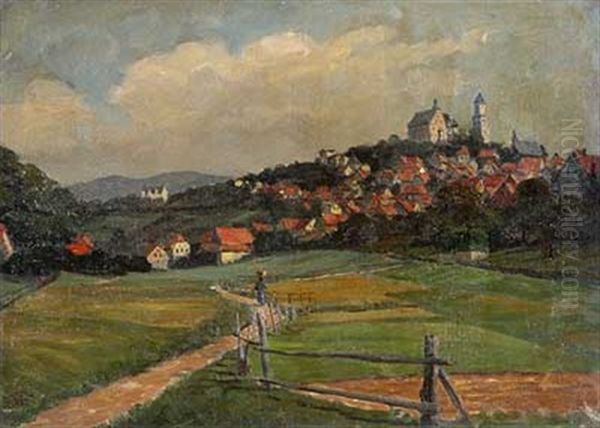 Blick Auf Das Sommerliche Kronberg Oil Painting by Fritz Wucherer