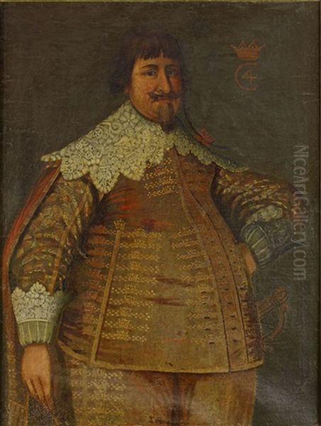 Christian Iv, Kung Av Danmark Och Norge (1577-1648) - Staende Knabild Oil Painting by Abraham Wuchters