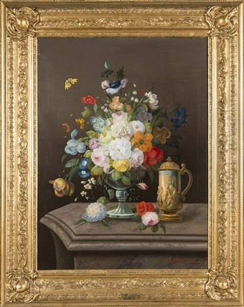 Bouquet De Fleurs Oil Painting by Eduard Wuger