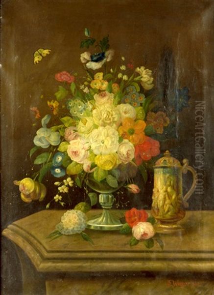 Still-life With Flowers And A Goblet Oil Painting by Eduard Wuger