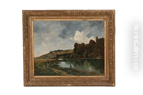 Painting Of A River Oil Painting by Louis Charles Wuehrer