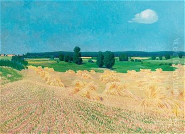 Summer Landscape Oil Painting by Gustav Wunderwald