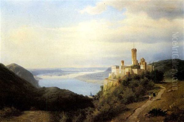 Schloss Stolzenfels Near Coblenz Oil Painting by Carl Wuennenberg