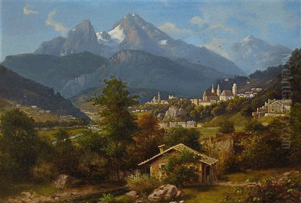 Blick Auf Berchtesgaden Oil Painting by Walther Wuennenberg