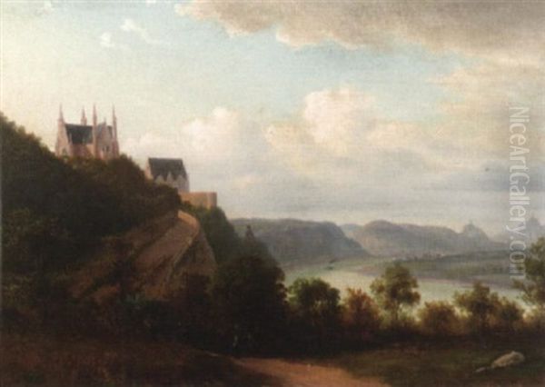 Blick Von Remagen Auf Die Apollinariskirche Und Unkel Am Rhein Oil Painting by Walther Wuennenberg