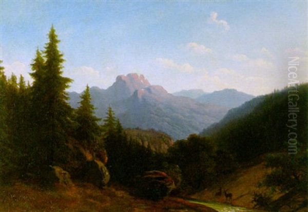 Gebirgslandschaft Oil Painting by Walther Wuennenberg