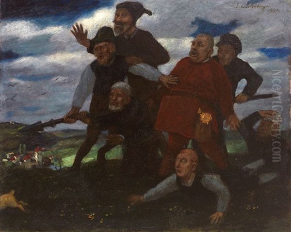 Die Sieben Schwaben Oil Painting by Ernst Wurtenberger