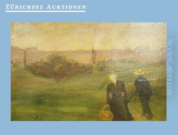 Landschaft Mit Figurenstaffage Oil Painting by Ernst Wurtenberger