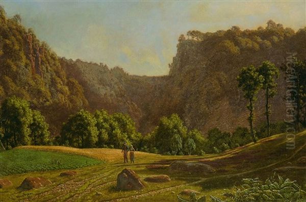 Landschaft Mit Spaziergangern Oil Painting by Carl Wurtzen