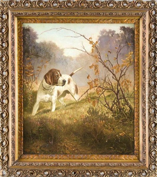 Witternder Jagdhund Oil Painting by Hermann Wuerz