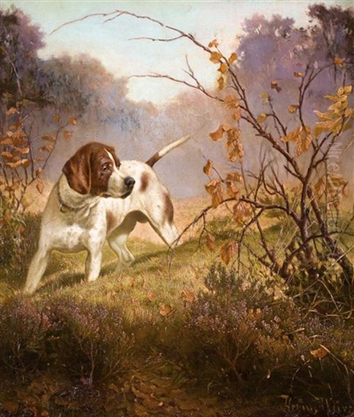 Witternder Jagdhund Oil Painting by Hermann Wuerz