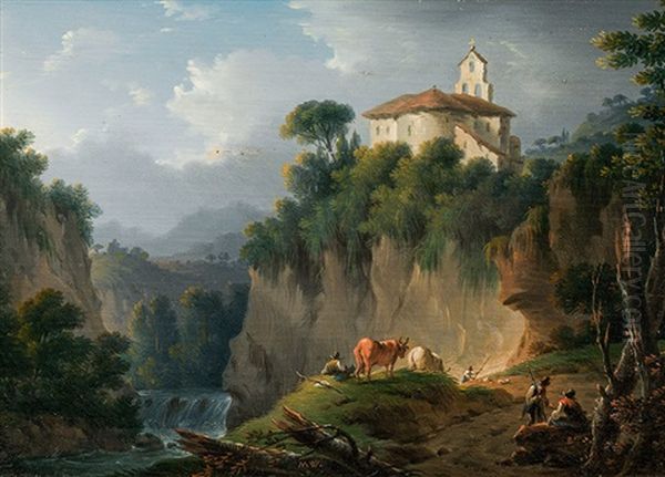 Landscape Near Tivoli Oil Painting by Michael Wutky