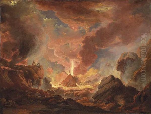 Vesuvius In Eruption Oil Painting by Michael Wutky