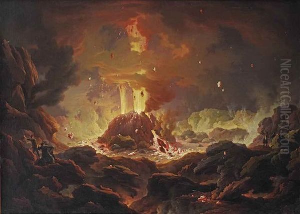 The Eruption Of The Vesuvius Oil Painting by Michael Wutky