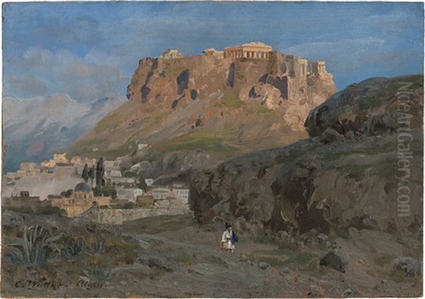 Athen Oil Painting by Carl Wuttke