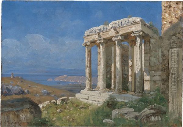 Athen Oil Painting by Carl Wuttke