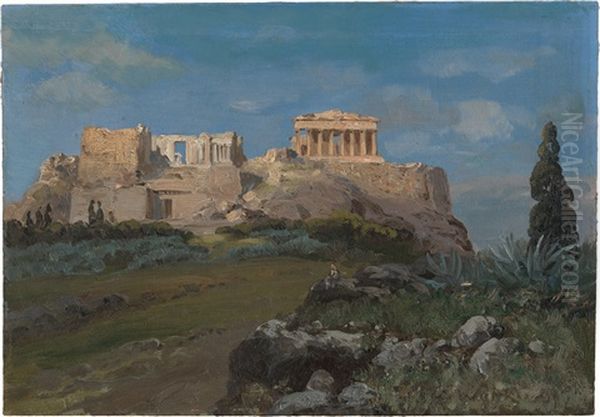 Die Akropolis Von Athen Oil Painting by Carl Wuttke