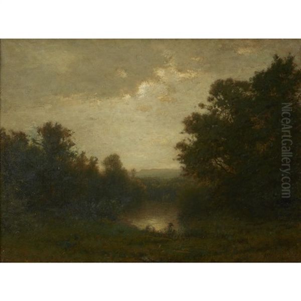 A Shady Grove Oil Painting by Alexander Helwig Wyant