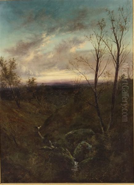 Sunset With Meandering Stream Oil Painting by Alexander Helwig Wyant