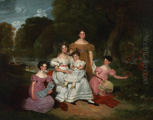 The Ward Hunt Family Oil Painting by Henry Wyatt