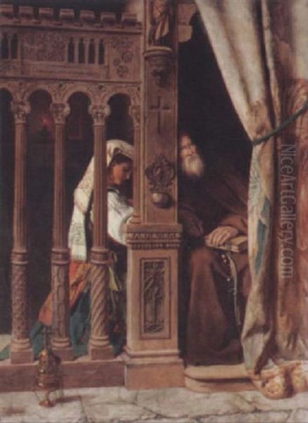 Confession Oil Painting by Francis John Wyburd