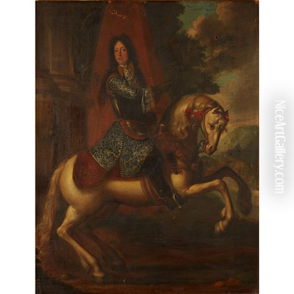 Equestrian Portrait Oil Painting by Jan Wyck