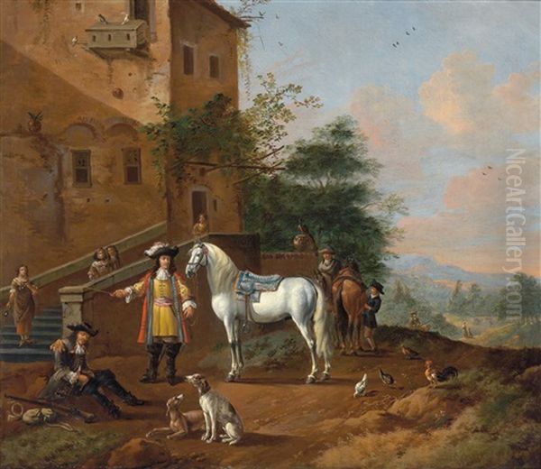 Aufbruch Zur Jagd Oil Painting by Jan Wyck