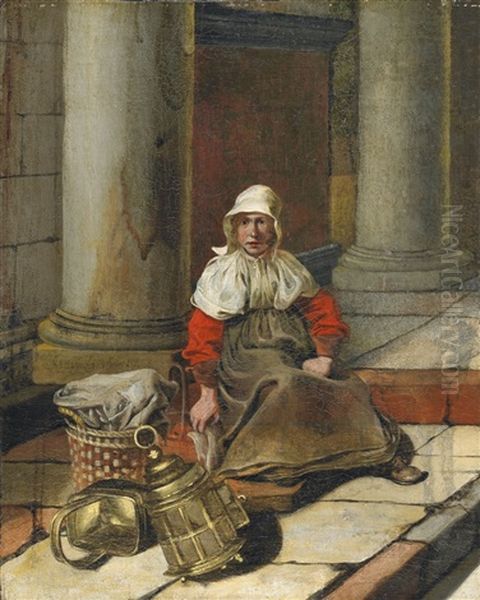 Die Strassenhandlerin Oil Painting by Jan Van Wyckersloot