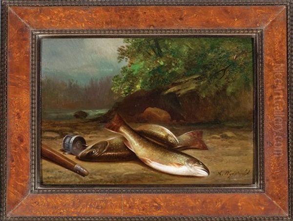 Fish In Landscape Oil Painting by Arnoud Wydeveld