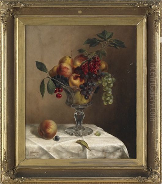 Still Life With A Compote Of Fruit Oil Painting by Arnoud Wydeveld