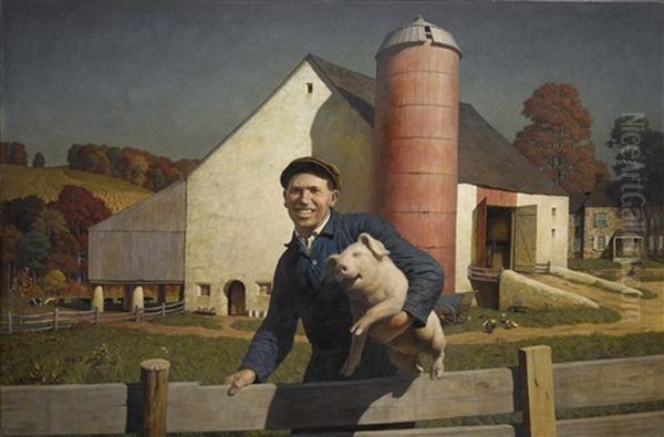 Portrait Of A Farmer (pennsylvania Farmer) Oil Painting by N.C. Wyeth