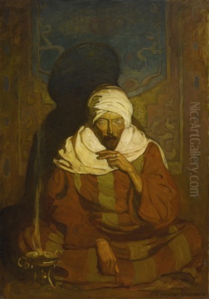 A Hindu Mystic (seated Arab) Oil Painting by N.C. Wyeth