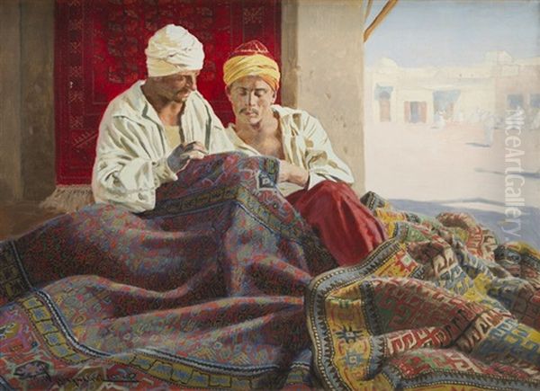 Carpet Repair Oil Painting by Felix Michal Wygrzywalski