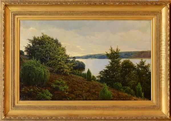 By The River Bank Oil Painting by Niels Andersson Wyke