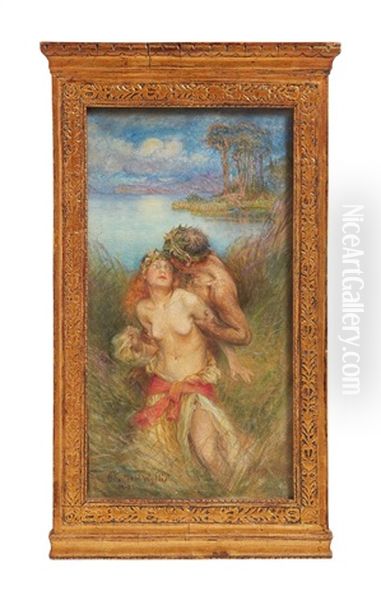 Pan Und Syrinx Oil Painting by Charles William Wyllie