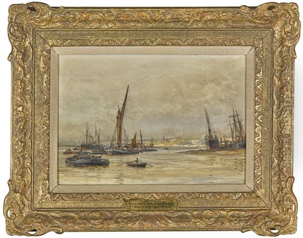 Busy Estuary Oil Painting by William Lionel Wyllie