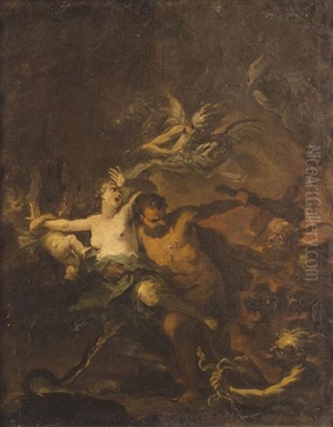 Hercules Leading Alcestis From The Underworld Oil Painting by Domenicus van (Ascanius) Wynen