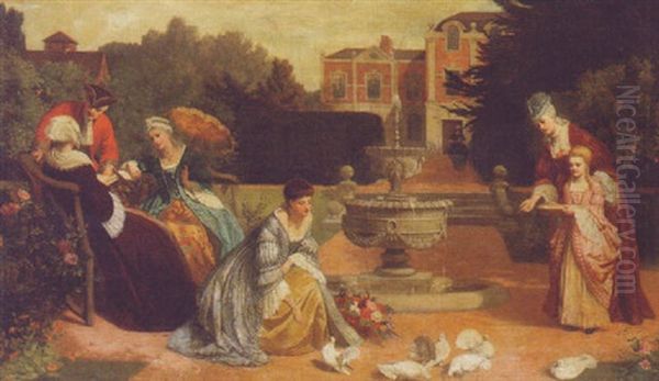 In The Garden Oil Painting by David Wilkie Wynfield