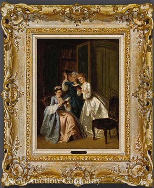 Booked From The Locked Cabinet (2 Works) Oil Painting by Petrus Theodorus Van Wyngaerdt