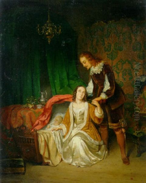 Domestic Bliss Oil Painting by Petrus Theodorus Van Wyngaerdt