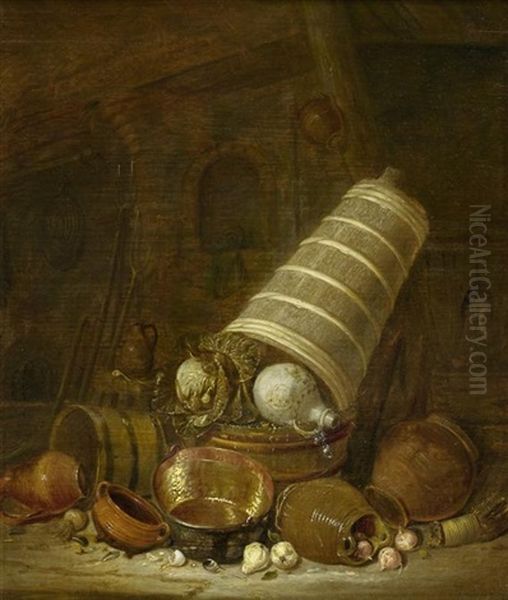 Kuchenstillleben Mit Topfen Oil Painting by Dirck Wyntrack