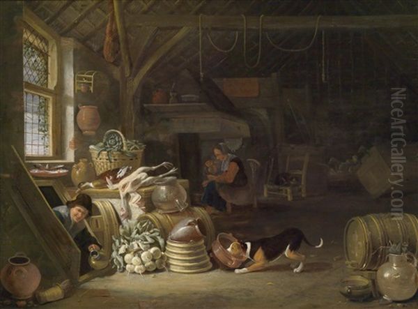 Ein Bauerliches Kucheninterieur Oil Painting by Dirck Wyntrack